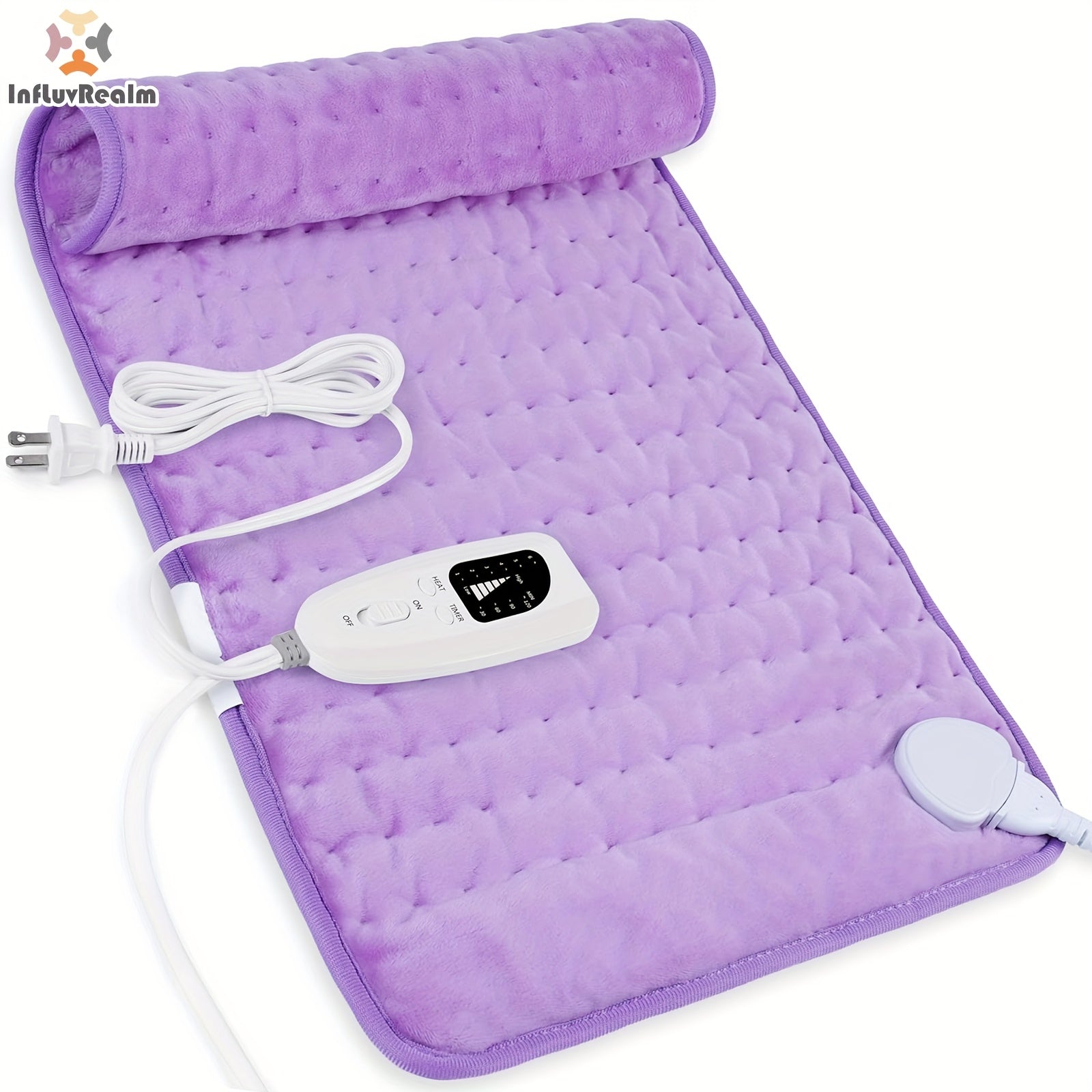 InfLuvRealm Heating Pad For Back, Neck And Shoulder, Soft Flannel Blankets, Electric Blanket With 6 Heat Settings, Auto Shut-Off, Machine Washable, Birthday Gifts For Women Men Local Warehouse
