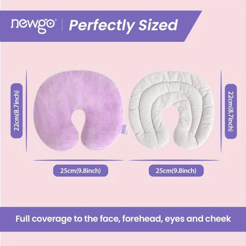 Microwavable Heating Pad Sinus Relief Mask - Microwaveable Warm Compress for Sinus Pressure, Migraines, Tension Headaches, Facial & Eye - Soft Fabric with Even Heat Distribution, Comfortable Eye Cutouts, Ideal for Cold Weather - Purple & Multi-Color
