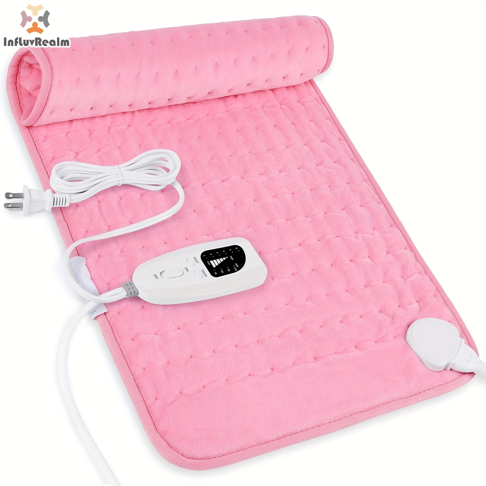 InfLuvRealm Heating Pad For Back, Neck And Shoulder, Soft Flannel Blankets, Electric Blanket With 6 Heat Settings, Auto Shut-Off, Machine Washable, Birthday Gifts For Women Men Local Warehouse