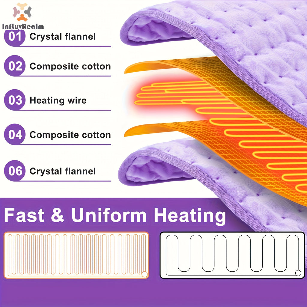 InfLuvRealm Heating Pad For Back, Neck And Shoulder, Soft Flannel Blankets, Electric Blanket With 6 Heat Settings, Auto Shut-Off, Machine Washable, Birthday Gifts For Women Men Local Warehouse