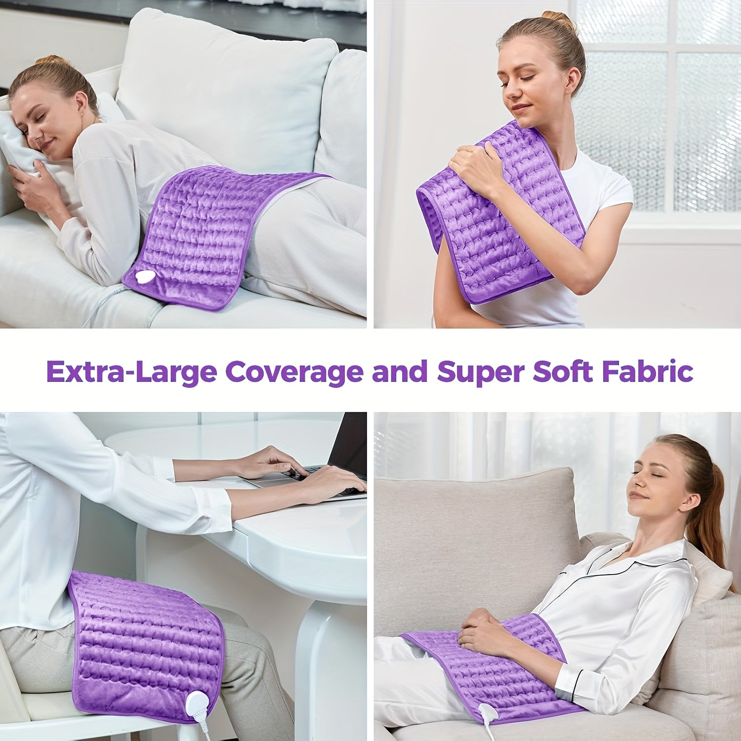 InfLuvRealm Heating Pad For Back, Neck And Shoulder, Soft Flannel Blankets, Electric Blanket With 6 Heat Settings, Auto Shut-Off, Machine Washable, Birthday Gifts For Women Men Local Warehouse