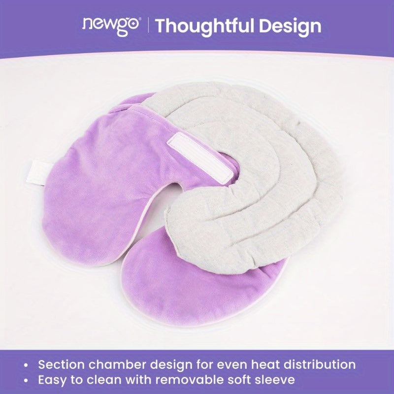 Microwavable Heating Pad Sinus Relief Mask - Microwaveable Warm Compress for Sinus Pressure, Migraines, Tension Headaches, Facial & Eye - Soft Fabric with Even Heat Distribution, Comfortable Eye Cutouts, Ideal for Cold Weather - Purple & Multi-Color